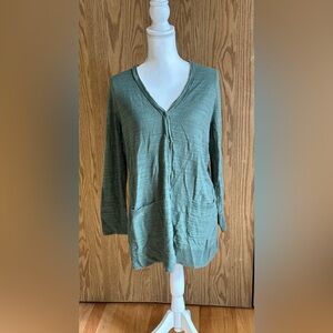 Torrid Light Green Button Down “Boyfriend” Tunic Length Cardigan